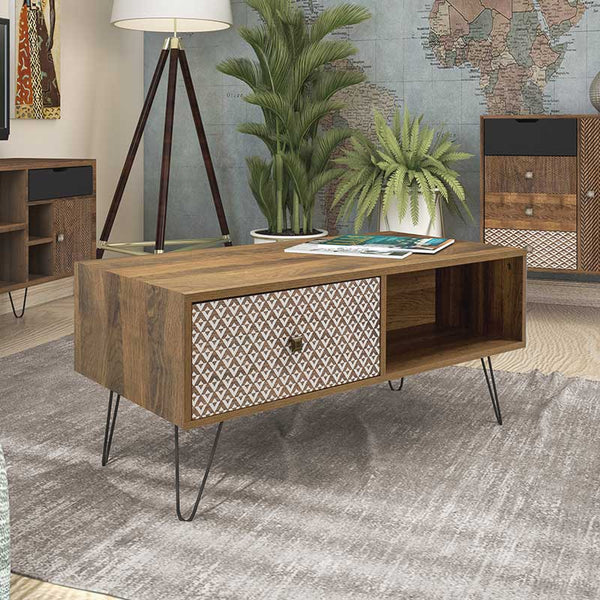 Comoda masuta de cafea Boho a, nuc, 100x50x46 cm