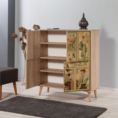 Comoda Multilux-732, Stejar Sonoma, 36x111x95 cm