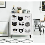 Comoda Multilux Cats, Alb, 36x111x95 cm