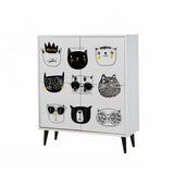 Comoda Multilux Cats, Alb, 36x111x95 cm