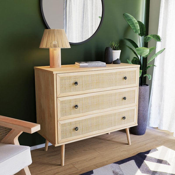 Comoda Oslo cu 3 sertare, Sonoma, 90x39x79 cm