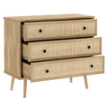 Comoda Oslo cu 3 sertare, Sonoma, 90x39x79 cm, detaliu produs