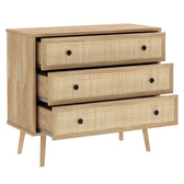 Comoda Oslo cu 3 sertare, Sonoma, 90x39x79 cm, detaliu produs