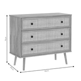 Comoda Oslo cu 3 sertare, Sonoma, 90x39x79 cm, foto produs 8