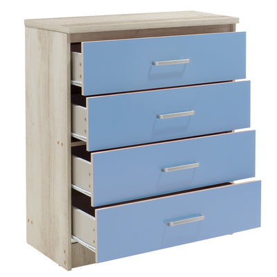 Comoda pentru copii cu 4 sertare Sertar Looney, castillo-albastru, 80x40x95 cm, detaliu produs