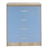 Comoda pentru copii cu 4 sertare Sertar Looney, castillo-albastru, 80x40x95 cm, perspectiva suplimentara
