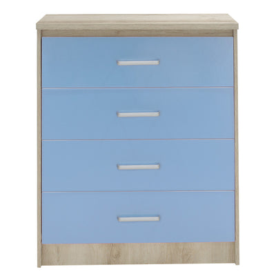 Comoda pentru copii cu 4 sertare Sertar Looney, castillo-albastru, 80x40x95 cm, perspectiva suplimentara