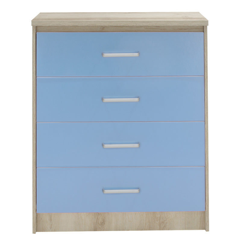 Comoda pentru copii cu 4 sertare Sertar Looney, castillo-albastru, 80x40x95 cm, perspectiva suplimentara