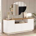 Comoda Placefol, alb - natural, 180x44x75 cm, imagine suplimentara