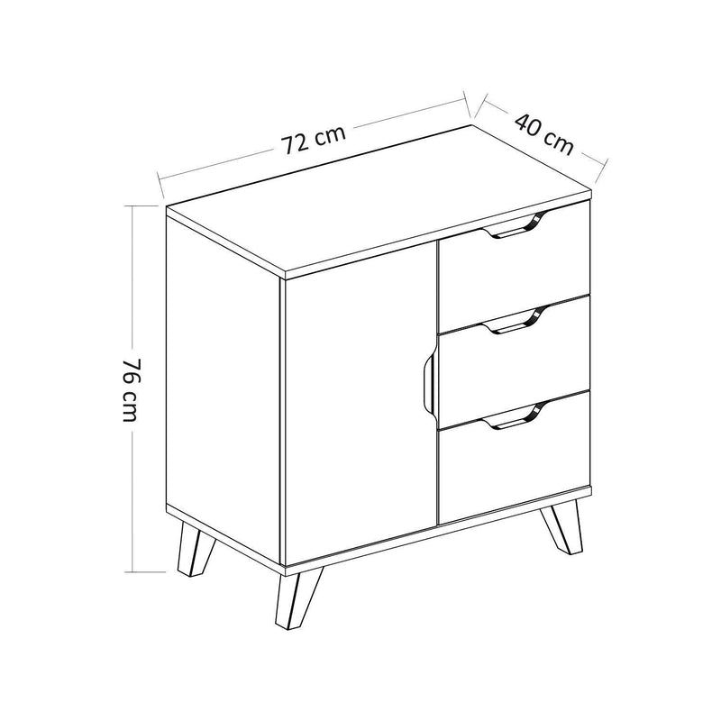 Comoda Sevilla, Alb, 40x76x72 cm