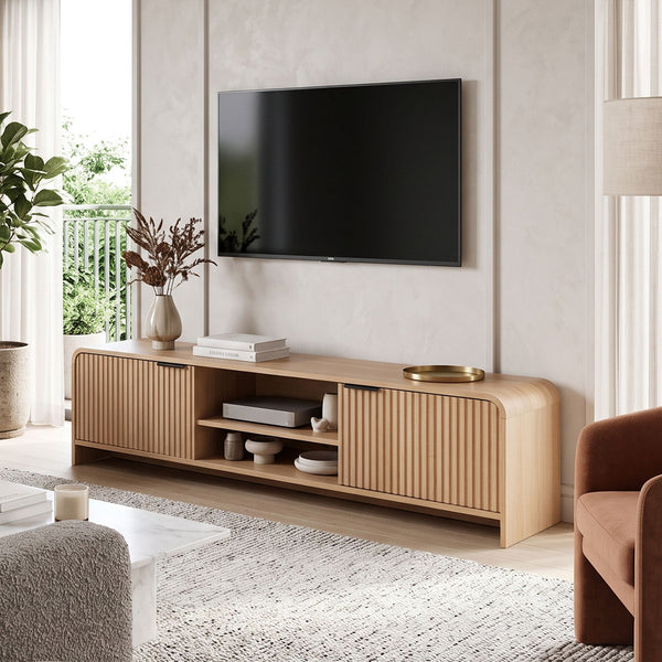 Comoda TV Anfen, MDF, Natural, 160x39x41 cm