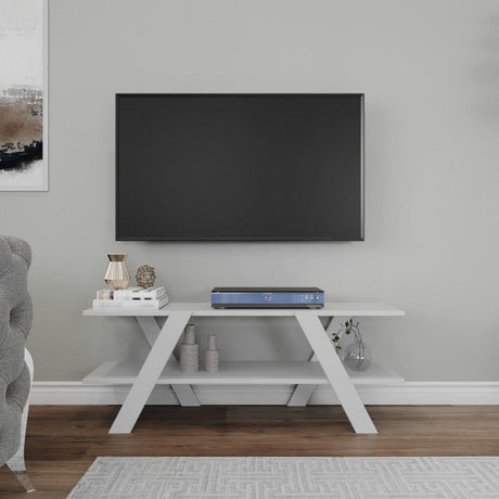 Comoda Tv April, Gri - Alb - Antracit - Nuc, 120x45x33 cm