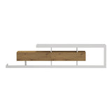 Comoda TV Arbero, 198x40x45 cm - Alb-Stejar