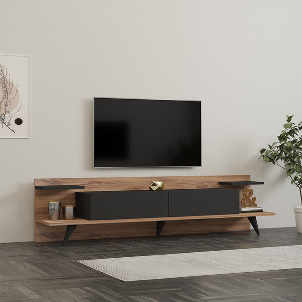 Comoda TV Astry, Antracit-Nuc - Antracit-Stejar, 180x37x45 cm