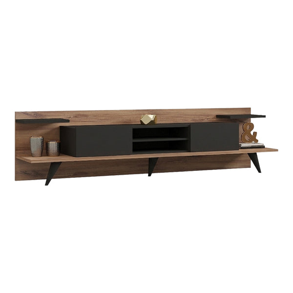 Comoda TV Astry, Antracit-Nuc - Antracit-Stejar, 180x37x45 cm