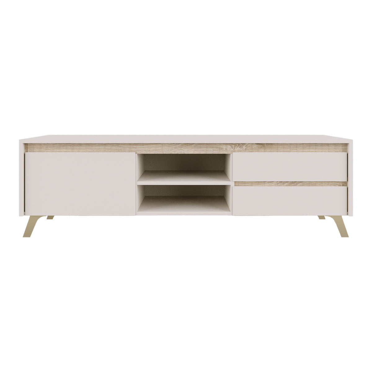 Comoda TV Belka, Crem, 155x45x54 cm