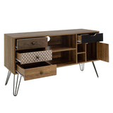 Comoda TV Boho, Nuc - Negru, 120x39x64 cm