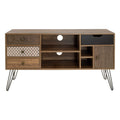Comoda TV Boho, Nuc - Negru, 120x39x64 cm, foto produs