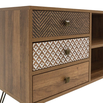 Comoda TV Boho, Nuc - Negru, 120x39x64 cm, foto produs 7