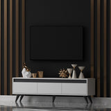 Comoda TV Century - White, Alb, 45x30x150 cm