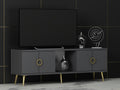Comoda TV Cey - Anthracite, Gri, 45x30x150 cm