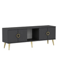 Comoda TV Cey - Anthracite, Gri, 45x30x150 cm