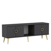 Comoda TV Cey - Anthracite, Gri, 45x30x150 cm
