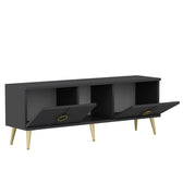 Comoda TV Cey - Anthracite, Gri, 45x30x150 cm