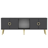 Comoda TV Cey - Anthracite, Gri, 45x30x150 cm