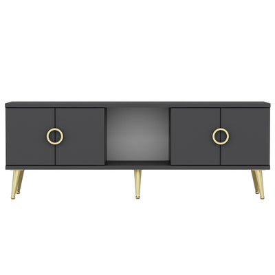 Comoda TV Cey - Anthracite, Gri, 45x30x150 cm