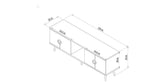 Comoda TV Cey - Anthracite, Gri, 45x30x150 cm