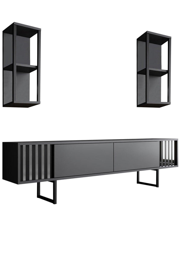Comoda Tv Chrome Line Tv Stand Stylish, Diverse culori, 180x48x30 cm