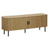 Comoda TV - Consolă de dimensiuni medii Scandi MDF lemn Natural cu picioare din metal negru 150x45x57.5cm