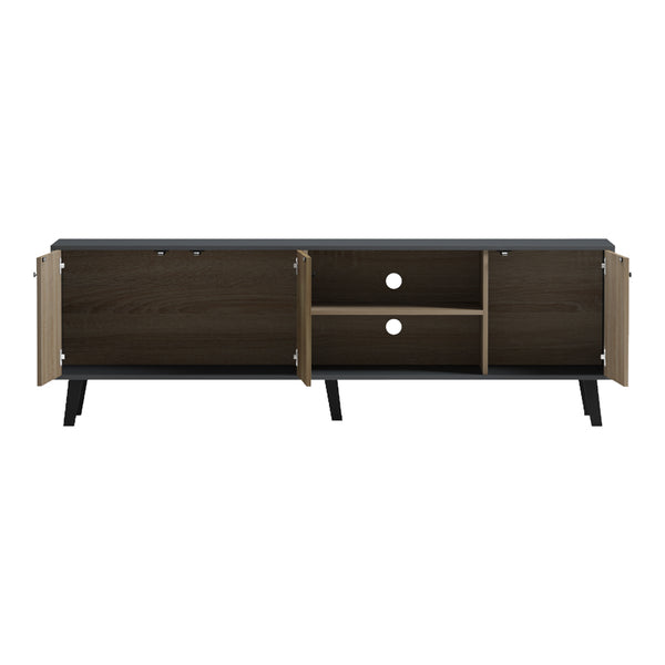 Comodă TV cu design modern, Tuscany Sonoma-Antracit, Stil Contemporan, PAL/MDF, 180x41x51 cm