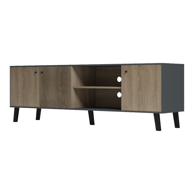Comodă TV cu design modern, Tuscany Sonoma-Antracit, Stil Contemporan, PAL/MDF, 180x41x51 cm