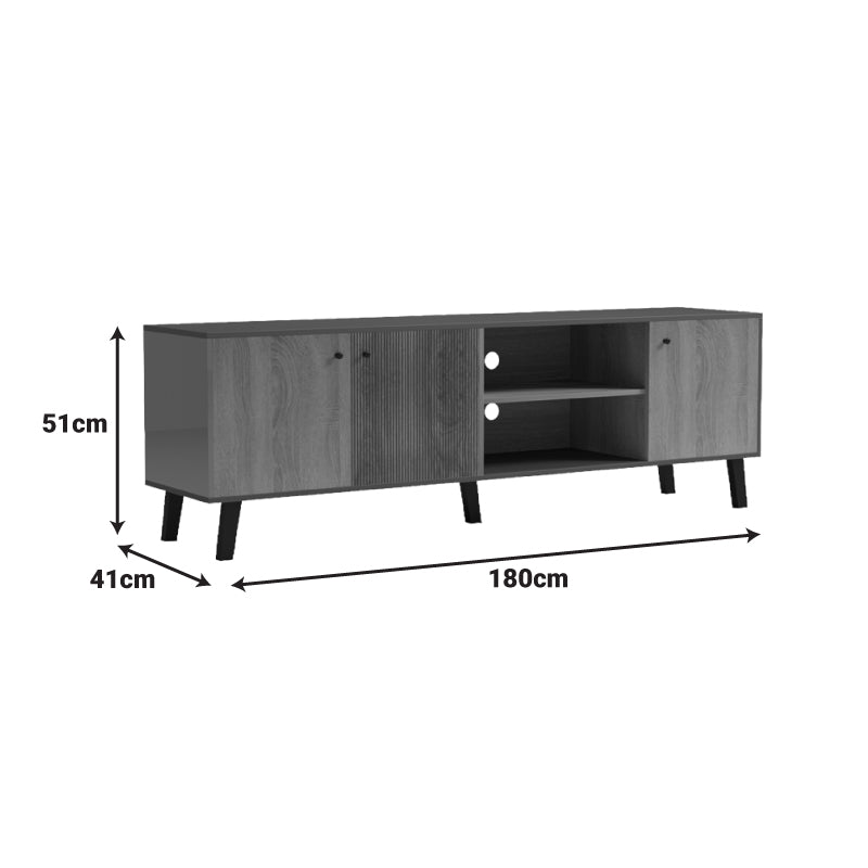 Comodă TV cu design modern, Tuscany Sonoma-Antracit, Stil Contemporan, PAL/MDF, 180x41x51 cm