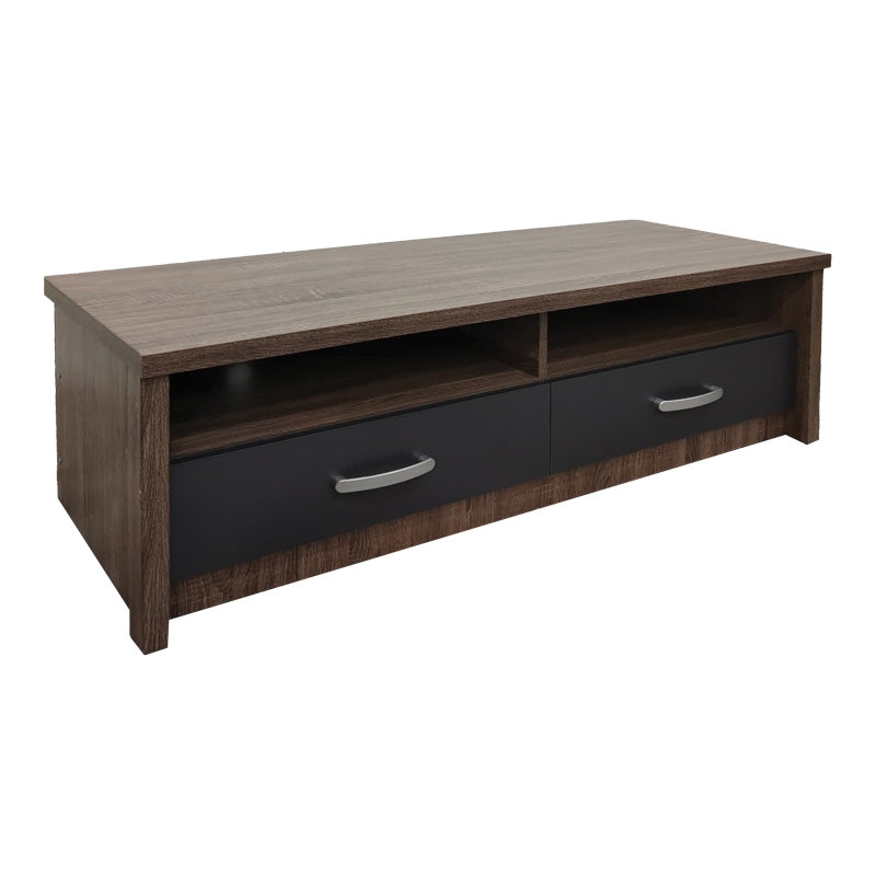 Comoda TV cu functie de ridicare, lemn, stejar-antracit, 120x45x42 cm