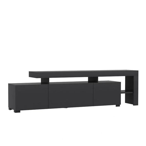 Comoda TV cu Led Beliz, Alb - Antracit - Nuc, 192x53x37 cm
