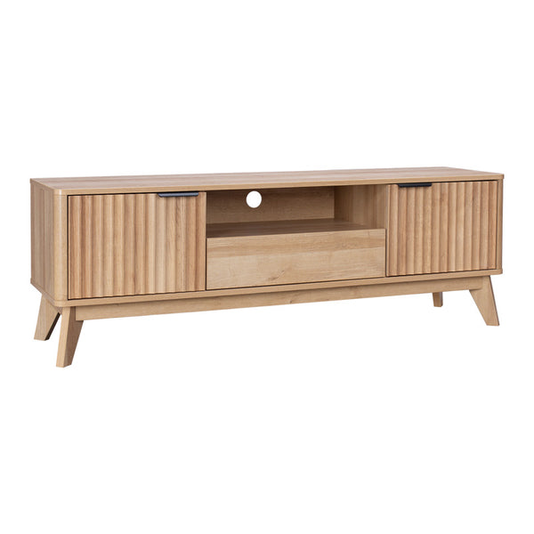 Comoda TV cu spatiu de depozitare Hamea, Natural, 145x39x49 cm
