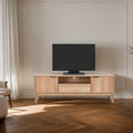 Comoda TV cu spatiu de depozitare Hamea, Natural, 145x39x49 cm, imagine suplimentara