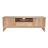 Comoda TV cu spatiu de depozitare Hamea, Natural, 145x39x49 cm, detaliu produs