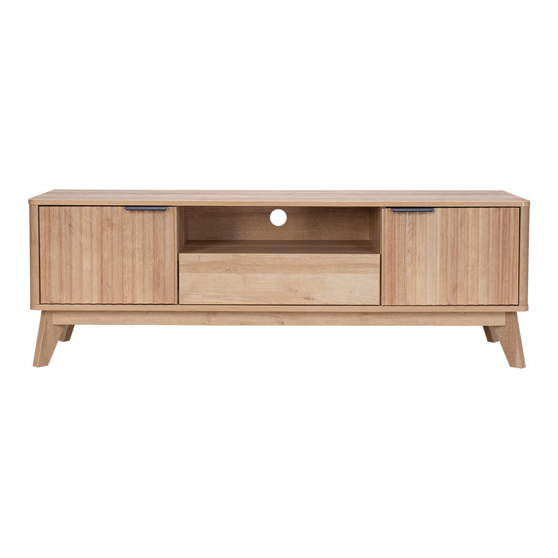 Comoda TV cu spatiu de depozitare Hamea, Natural, 145x39x49 cm, detaliu produs