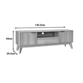 Comoda TV cu spatiu de depozitare Hamea, Natural, 145x39x49 cm, foto produs 6