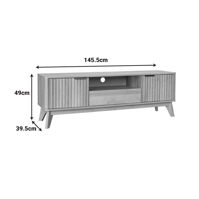 Comoda TV cu spatiu de depozitare Hamea, Natural, 145x39x49 cm, foto produs 6