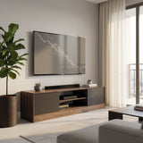 Comoda TV Sasa, Pal melaminat, 150x35x42 cm - Stejar-Antracit