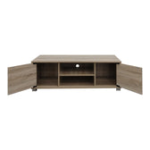 Comoda TV cu spatiu de depozitare Serank, Lemn, Stejar, 120x40x40 cm, detaliu produs