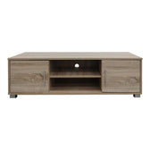 Comoda TV cu spatiu de depozitare Serank, Lemn, Stejar, 120x40x40 cm, perspectiva suplimentara