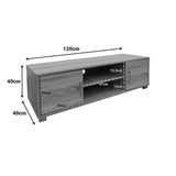 Comoda TV cu spatiu de depozitare Serank, Lemn, Stejar, 120x40x40 cm
