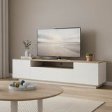 Comoda TV cu spatiu de depozitare Winey, Lemn, Stejar, 180x44x44 cm