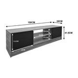 Comoda TV Sasa, Pal melaminat, 150x35x42 cm - Sonoma-Alb